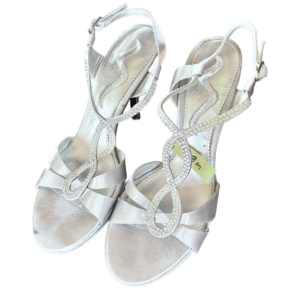 Elegant Silver Strappy Sandals by NINA